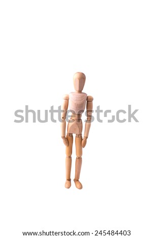 Wooden Model of the person on the white isolated background