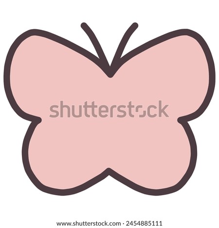 Clip art of a simple silhouette in the shape of a cute butterfly
