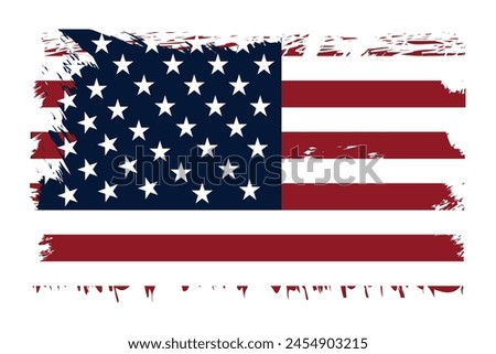 Flat design grunge American flag background