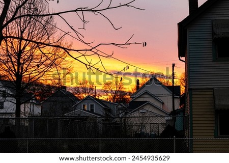 Sunrise in Cleveland Ohio neighborhood
