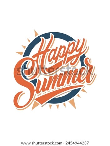 Vintage Typography: Spread Summer Joy with Happy T-Shirt Designs