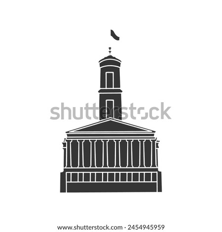 Capitol Tennessee Icon Silhouette Illustration. Nashville Vector Graphic Pictogram Symbol Clip Art. Doodle Sketch Black Sign.