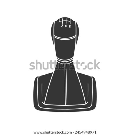 Car Gears Icon Silhouette Illustration. Automotive Vector Graphic Pictogram Symbol Clip Art. Doodle Sketch Black Sign.