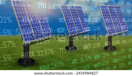 Image of financial data processing over engineer and wind turbine. Global finance economy business and technology concept digitally generated image.
