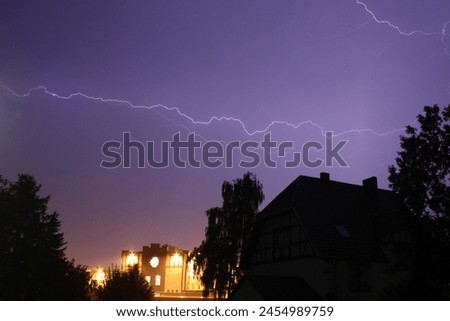 Lightning at night over the JVA Werl Germany