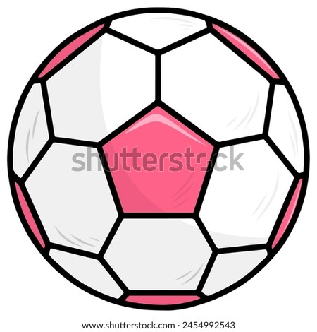 Pink Ball Soccer Football Doodle Drawing Illustration Vector Icon