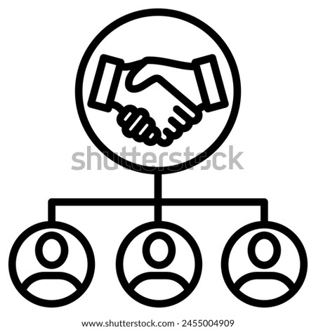 Cross-Functional Collaboration icon line vector illustration