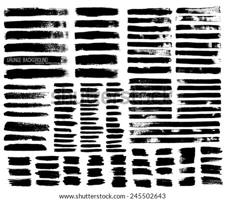 Set of Black ink vector stains Royalty-Free Stock Photo #245502643