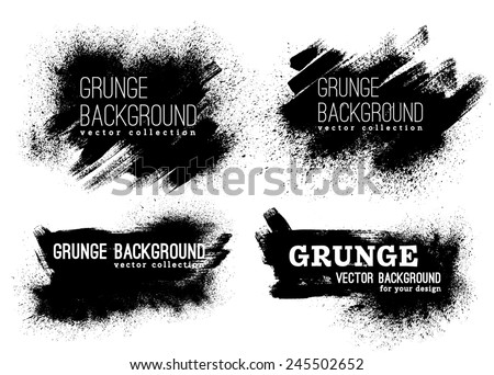Set of Black ink vector stains Royalty-Free Stock Photo #245502652