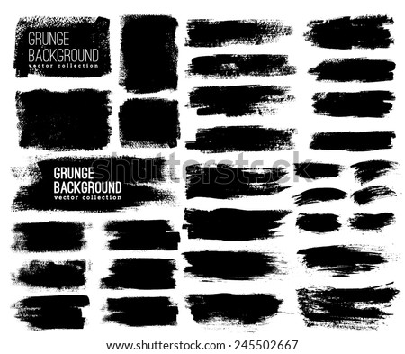 Set of Black ink vector stains Royalty-Free Stock Photo #245502667