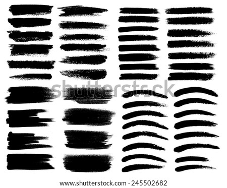 Set of Black ink vector stains Royalty-Free Stock Photo #245502682
