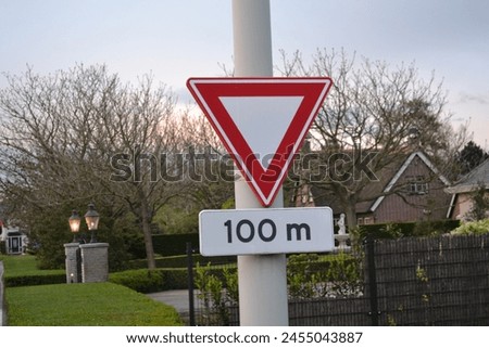 traffic sign next to the road in the netherlands