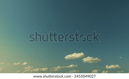 Sky Blue Or Azure Sky And Clouds. Soft White Clouds On Pastel Blue Sky Background.