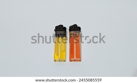 
2 red and yellow lighters filled with different gases can still be used for burning.