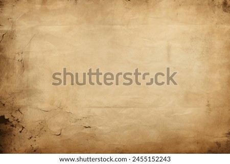 Processed collage of ancient scroll sheet of brown aged paper texture. Background for banner, backdrop or texture for 3D mapping