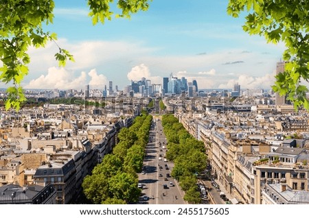 View on the modern district la Defense in Paris Royalty-Free Stock Photo #2455175605