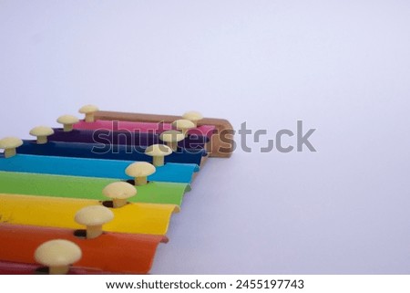 Rainbow Xylophone Or Glockenspiel white isolated object.