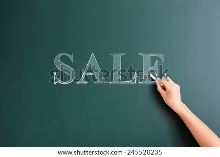 sale written on blackboard