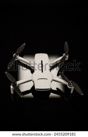 drone and drone accessories black and white
