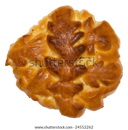 bread pie on white background