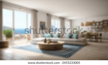 Defocus abstract blurred background of the mediteranian interior