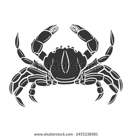 Crab Icon Silhouette Illustration. Beach Animal Vector Graphic Pictogram Symbol Clip Art. Doodle Sketch Black Sign.