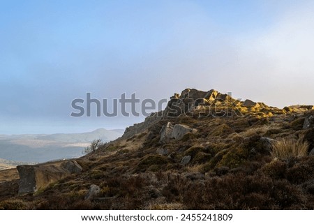 Sunrise at The Roaches in the Staffordshire Peak District National Park, England, UK.