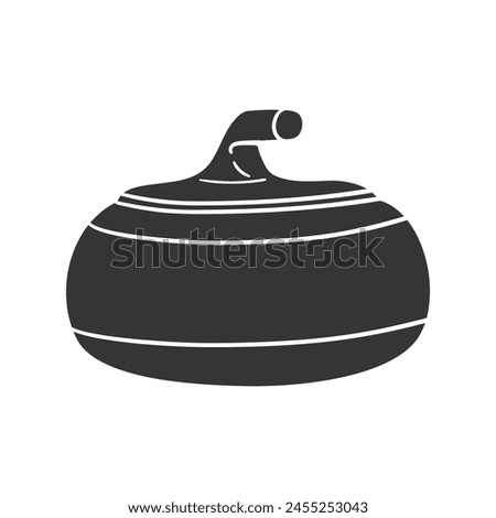 Curling Icon Silhouette Illustration. SportsVector Graphic Pictogram Symbol Clip Art. Doodle Sketch Black Sign.