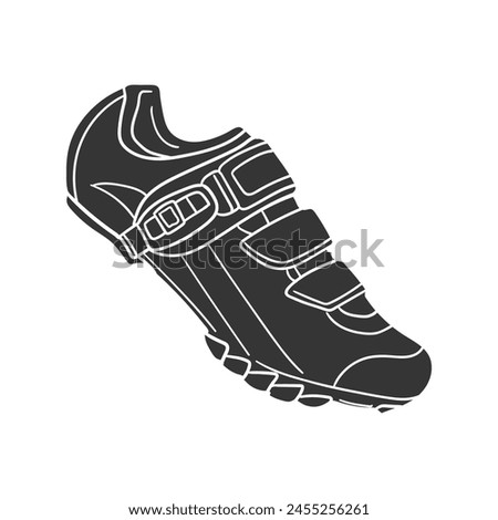 Cyclism Boot Icon Silhouette Illustration. Sport Shoes Vector Graphic Pictogram Symbol Clip Art. Doodle Sketch Black Sign.