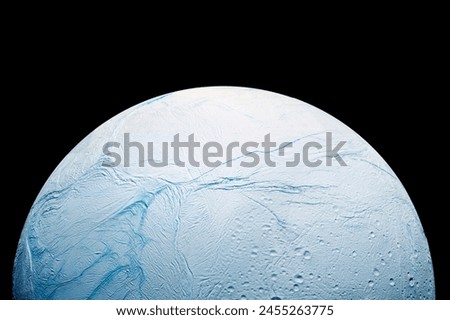 Ice planet on a dark background. Elements of this image furnished by NASA. High quality photo