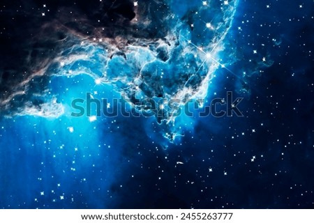 Blue galaxy in deep space. Elements of this image furnished by NASA. High quality photo