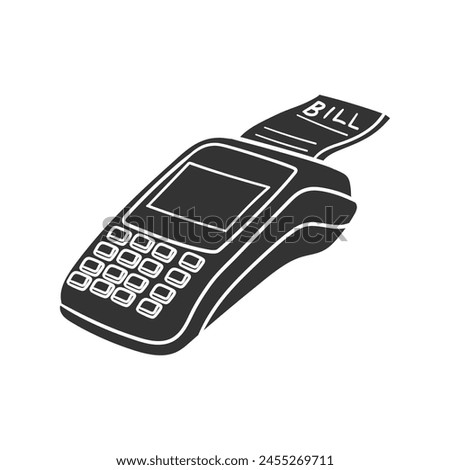 Data phone Icon Silhouette Illustration. Payment Vector Graphic Pictogram Symbol Clip Art. Doodle Sketch Black Sign.