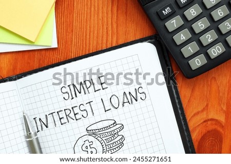 Simple interest loans is shown with a text