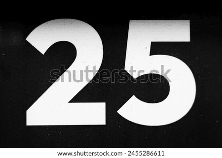 Number number digit 25 for birthday or anniversary