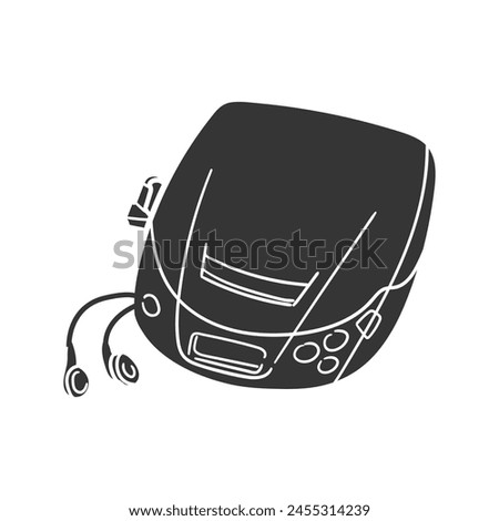 Disc Player Icon Silhouette Illustration. CD Vector Graphic Pictogram Symbol Clip Art. Doodle Sketch Black Sign.