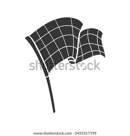 FInish Flag Icon Silhouette Illustration. Race Vector Graphic Pictogram Symbol Clip Art. Doodle Sketch Black Sign.