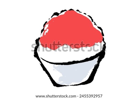 Clip art of strawberry-flavored shaved ice