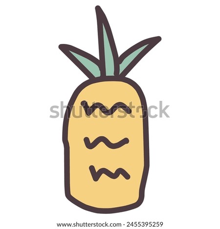 Clip art of simple deformed cute pineapple