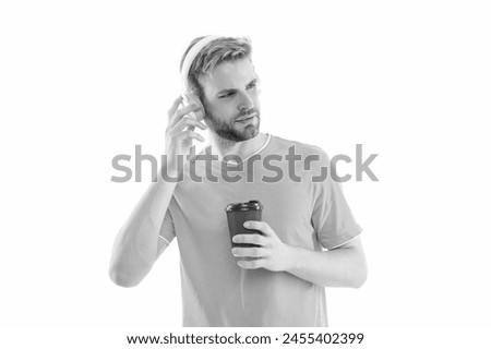 photo of man with millennial lifestyle. man with millennial lifestyle isolated on white.