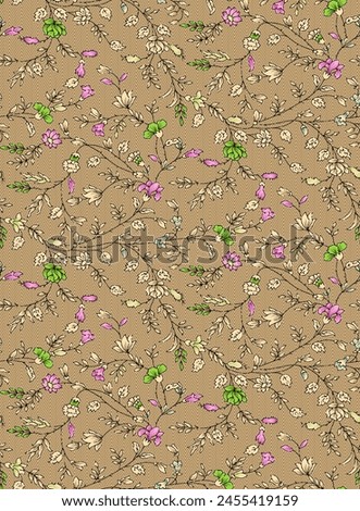 Digital Small Flower Floral seamless background wallpapers gift wrap scrap booking Plant fashion Beautiful colorful design textile Abstract Art Carpet Fabric Graphic Illustration