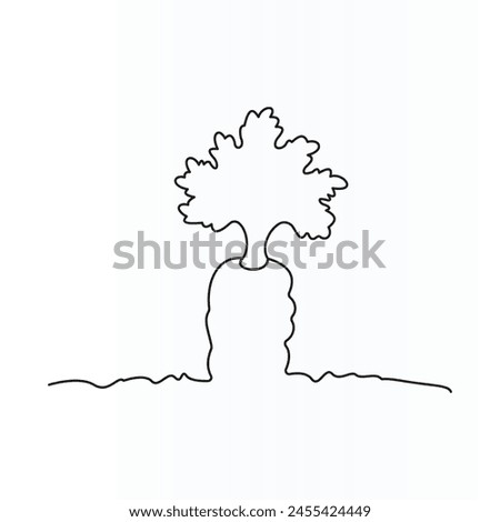 Carrot vegetable in continuous line art drawing style. Vector art and painting art