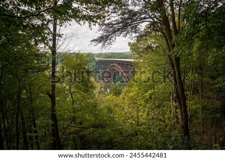 The New River Gorge Bridge, Steel arch bridge 3,030 feet long over the New River Gorge near Fayetteville, West Virginia, in the Appalachian Mountains, USA