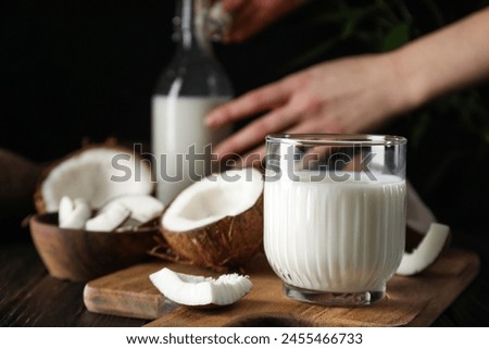 Coconut milk, concept of tasty and natural drink