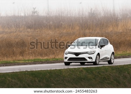 Modern car on the highway road