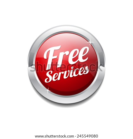 Free Services Red Vector Icon Button