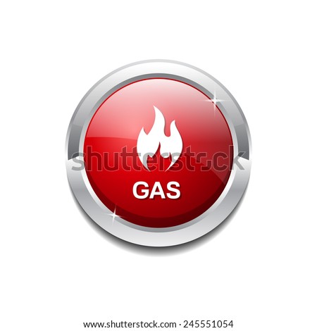 Gas Sign Red Vector Icon Button
