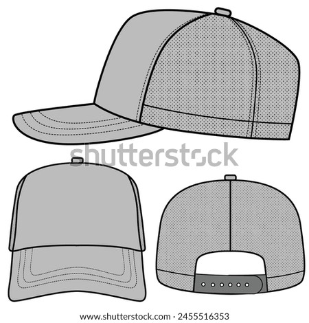 Trucker hat cap vector illustration. Caps mock up editable	