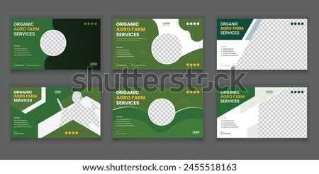 Agriculture Service and Lawn Care Garden Cover Post Bundle Video and Web Banner Design Template Set Thumbnail Design