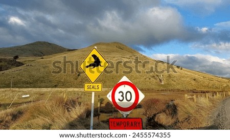 Seal traffic sign in New Zealand