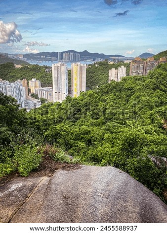 A Panoramic View of Urban Jungle Amidst Natural Greenery, Hong Kong
